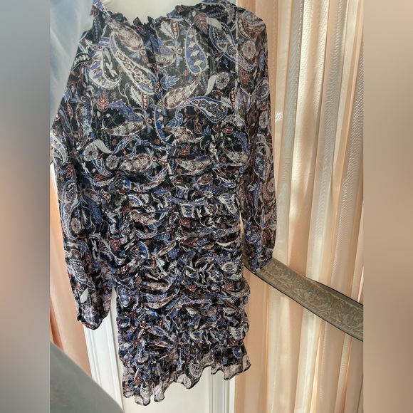 Zara paisley ruched mini dress NWT - Picture 5 of 5